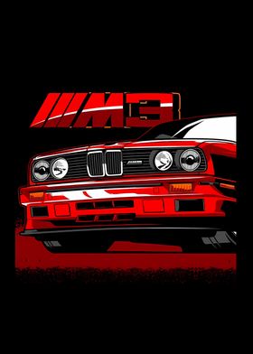 E30 BMW Red