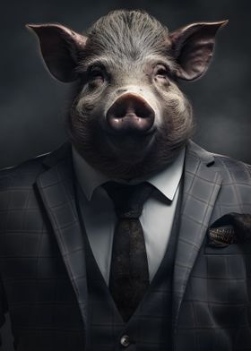 Boar in a suit