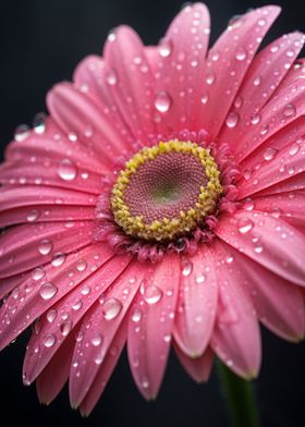 Wet Gerbera Daisie Flower