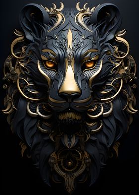 Majestic Lion in Gold