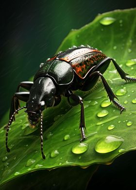 Wet Stag Beetle