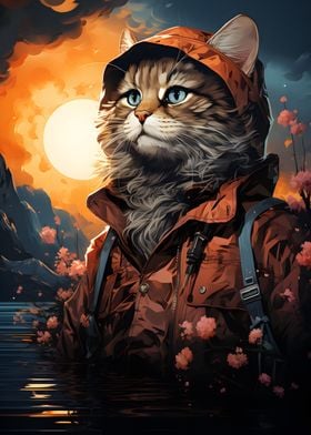 Fisherman Cat on a Lake