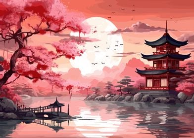 Cherry Blossom Japan Art