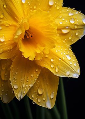 Wet Daffodil Flower