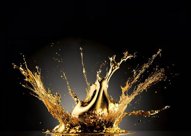 Splashing gold puddle blac