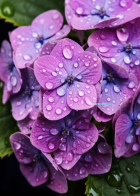 Wet Hydrangea Flower