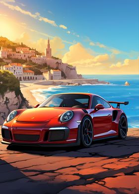 Porsche 911 Italy Sunset