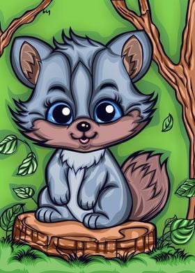 Raccoon cute Poster