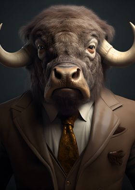 Bison in a suit