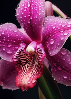 Wet Orchid Flower