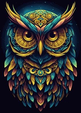 Bird Owl Colorful