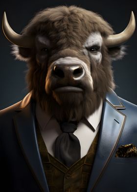 Bison in a suit