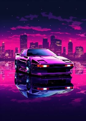 Retrowave 80s Sports Car