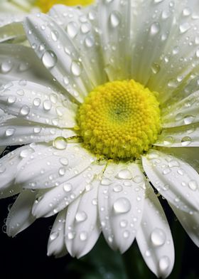 Wet Daisie Flower