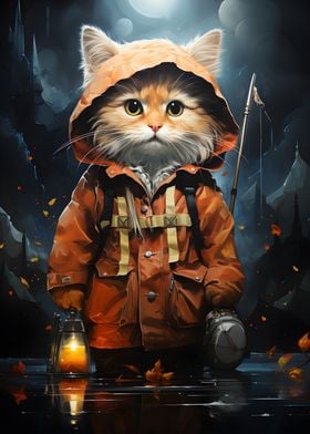 Cat fisherman in Iniform