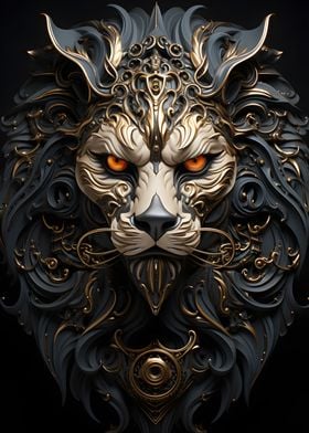 Black and Gold Lion