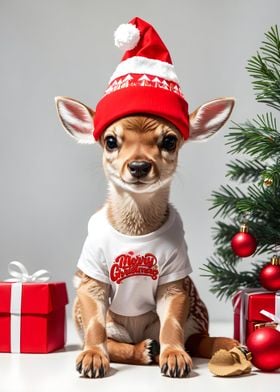 Cute Fawn Happy Christmas