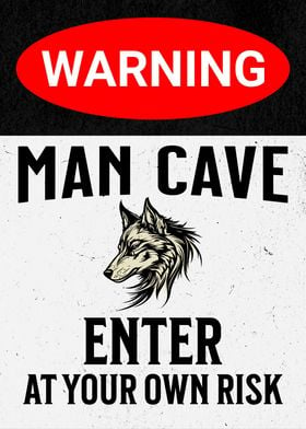 MAN CAVE WOLF HOWL