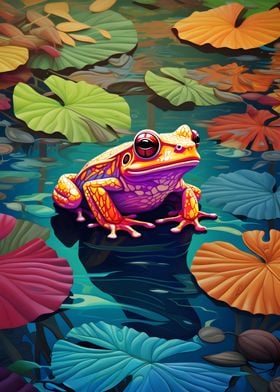 Colorful Frog Painting