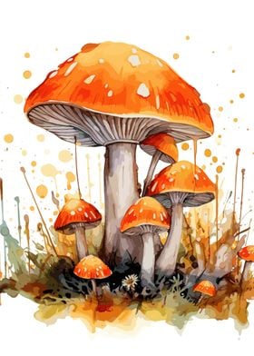 Watercolor Mushroom