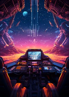 Space Travel Pixel Art