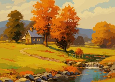 Vintage Fall Landscape