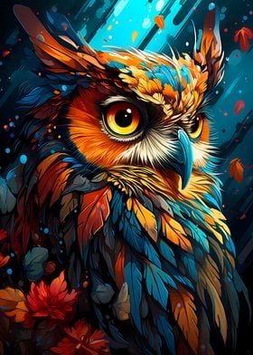Colorful Owl Face