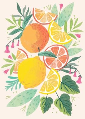 Orange Kitchen Art Print