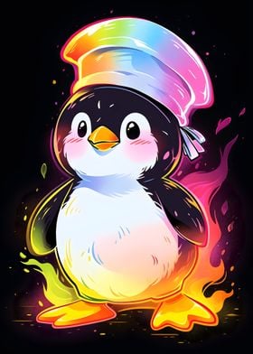 Colorful Penguin Chef