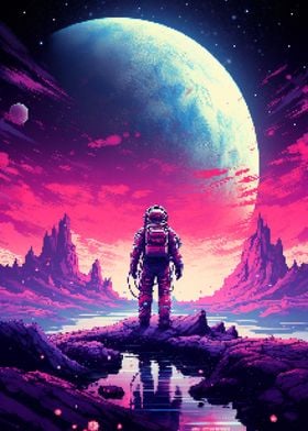 Spaceman View Pixel Art