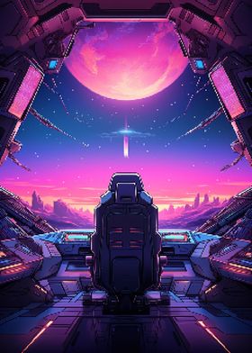 Starship View Pixel Art