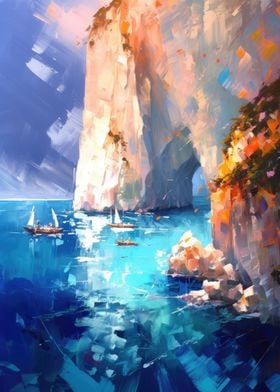 Sailing Cliffs Oilpainting