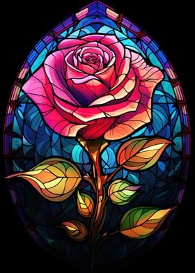 A Stained Glass Rose