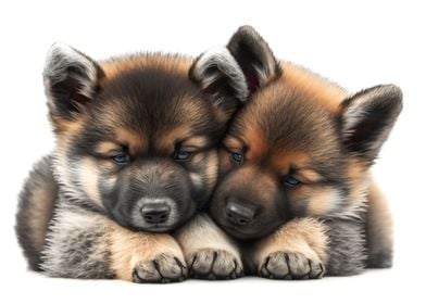 Two baby dogs cubs