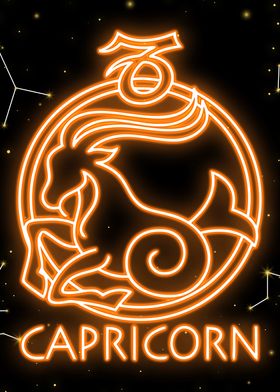 capricorn neon zodiac