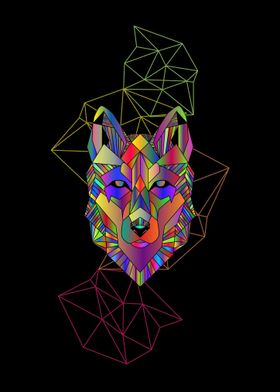 wolf face art