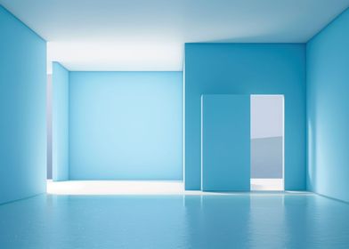 Minimalism Empty Blue Room