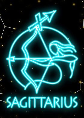 sagittarius neon zodiac