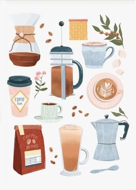 Kitchen Coffe Art Print