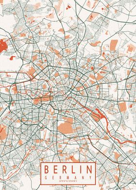 Berlin City Map Bohemian