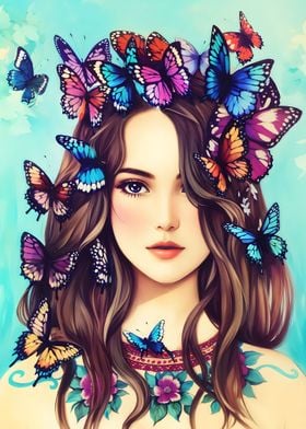 Butterflies and Girl