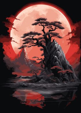 Moon Japanese Landscape