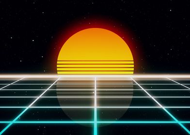 Retro Sun 1980s style