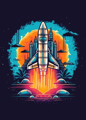 spaceship pop art