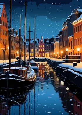 Denmark Winter Pixel Art