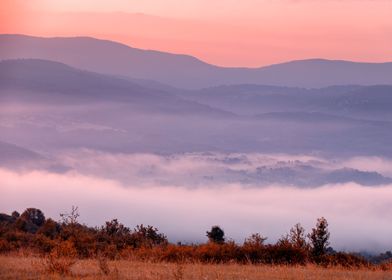 Misty sunrise, travel,view