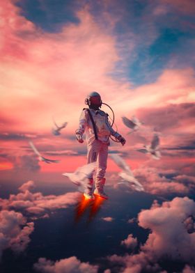 Astronaut Cloud Paradise