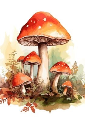 Watercolor Mushroom