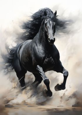 Running Black Horse