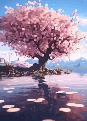 Japan Lake Cherry Blossom